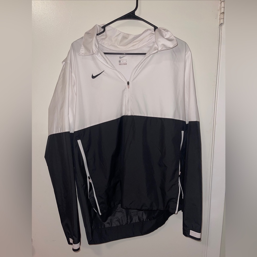 Nike Mens Windbreaker Blazer White Black Medium Varisty Stripes